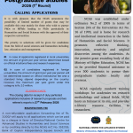 Calling Applications for Partial Funding for Advanced Postgraduate Studies – 2026(1st Round)