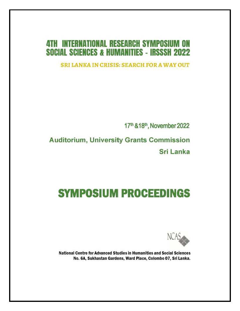 4TH INTERNATIONAL RESEARCH SYMPOSIUM ON SOCIAL SCIENCES & HUMANITIES ...