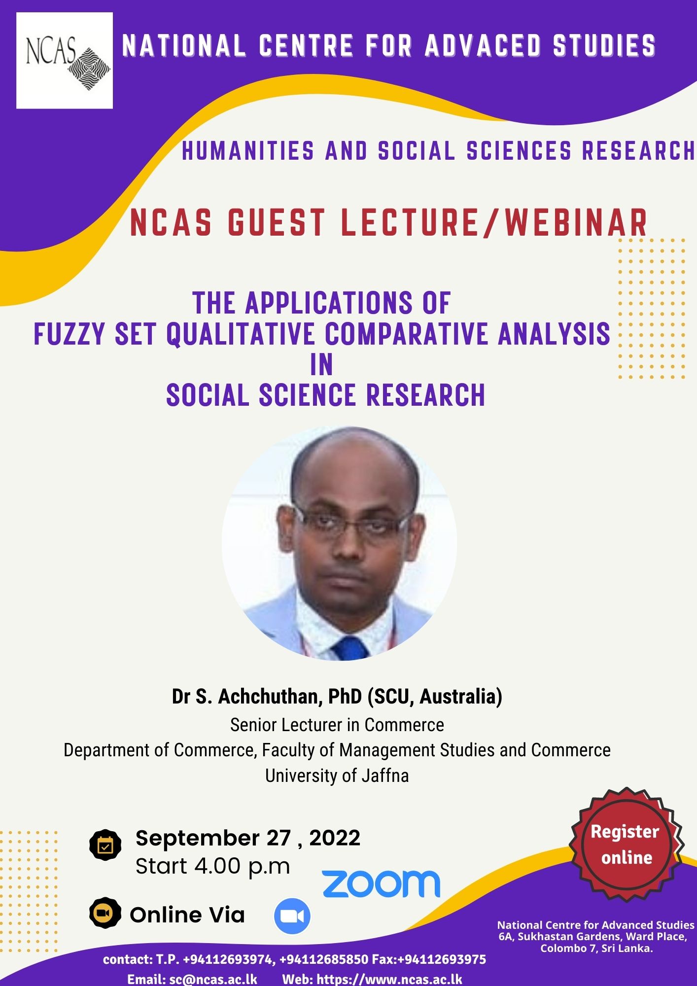 Guest Lecturer on The applications of Fuzzy set qualitative comparative analysis in Social Science Research