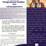 Calling Applications for Partial Funding for Advanced Postgraduate Studies – 2024