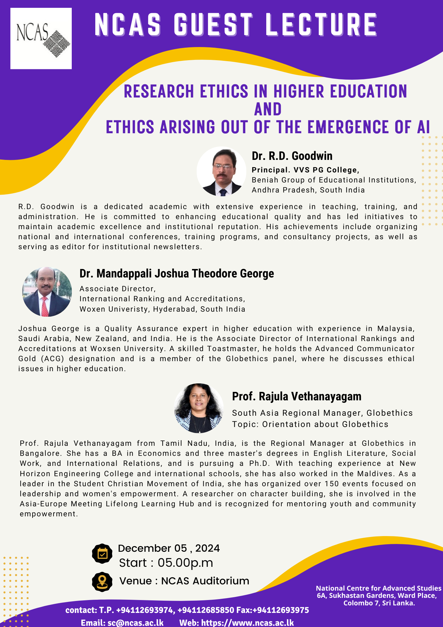 NCAS Guest Lecture on Research Ethics in Higher Education  and Ethics Arising out of the Emergence of AI