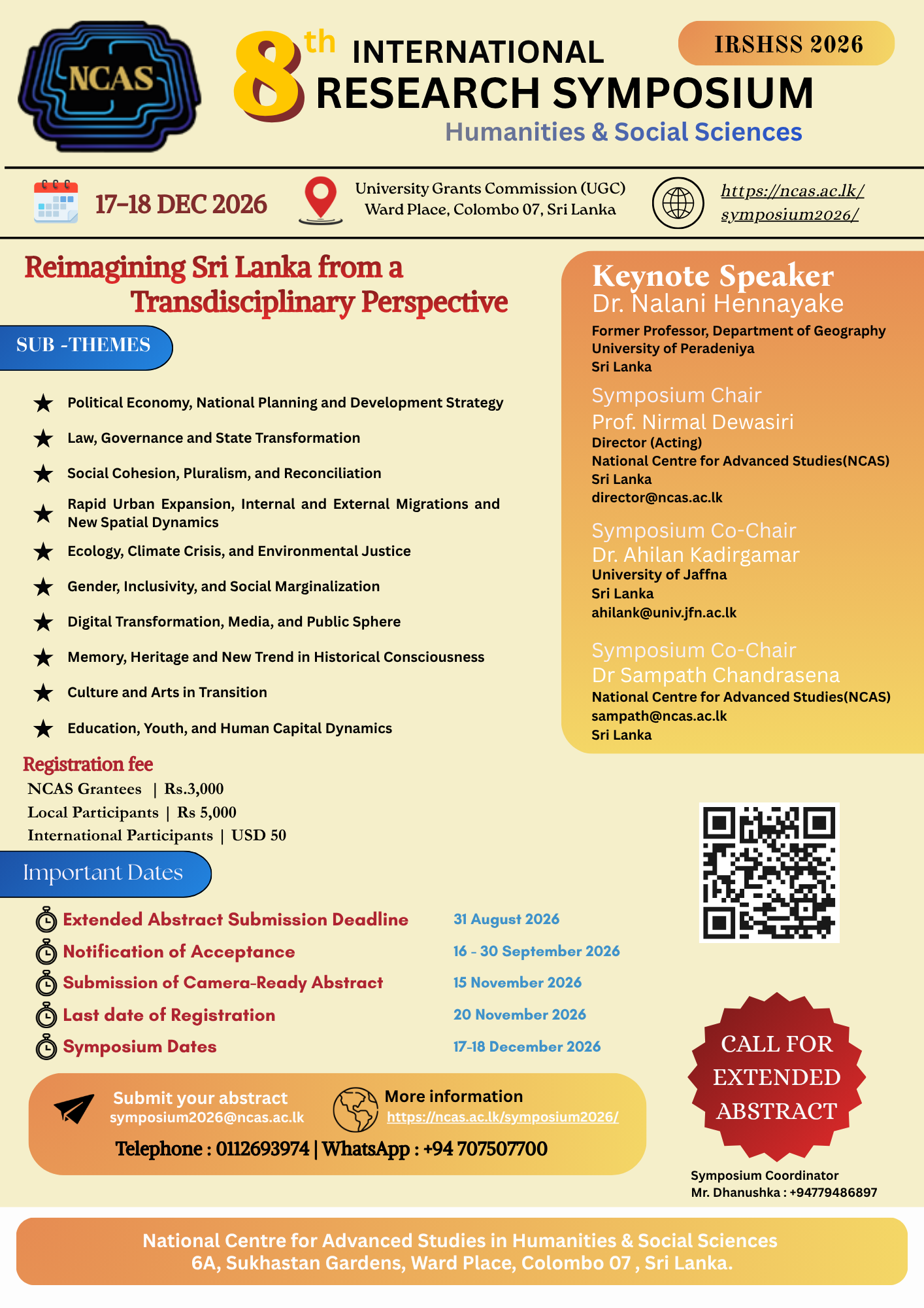 8th International Research Symposium in Humanities and Social Sciences (IRSHSS) 2026