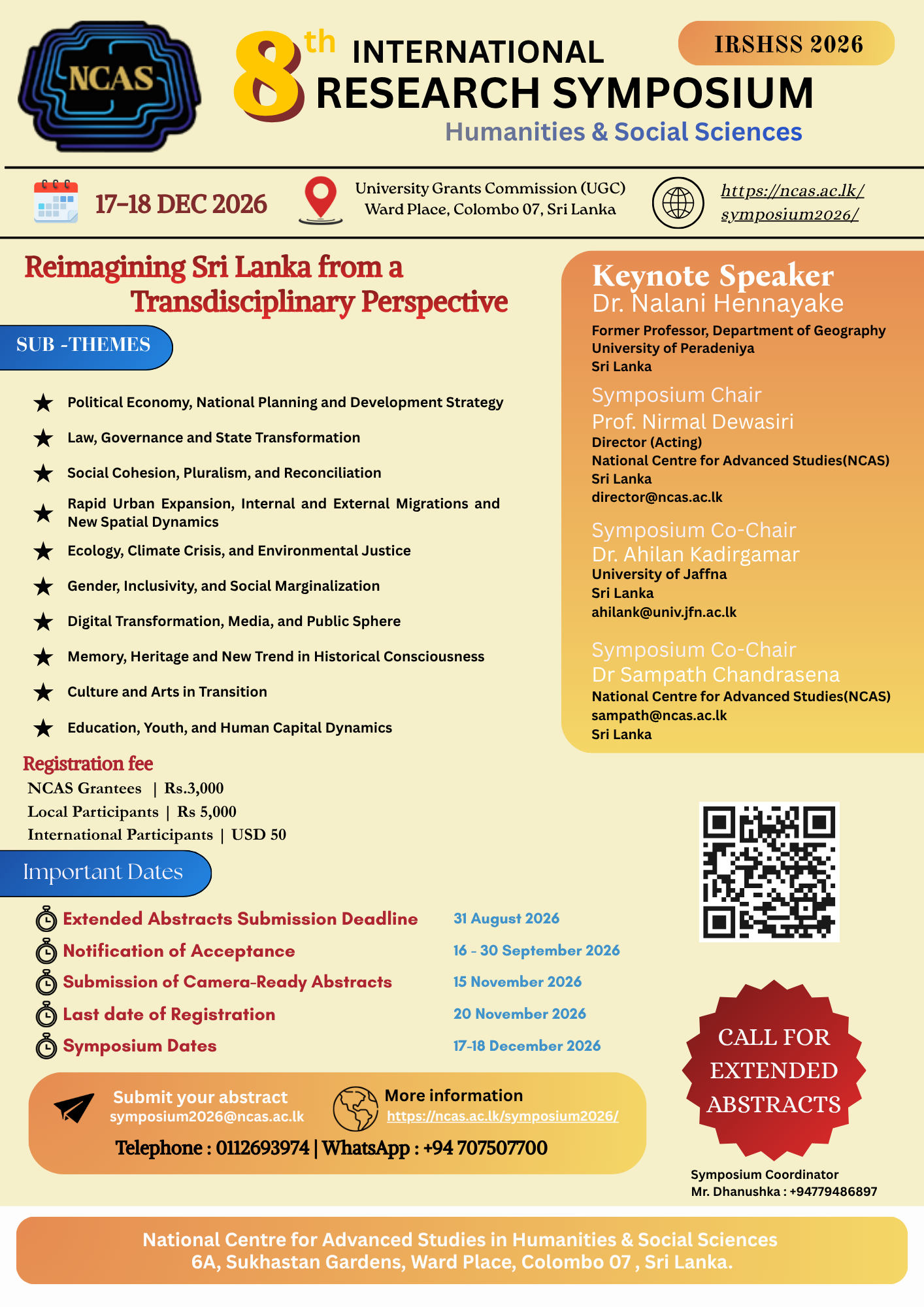 8th International Research Symposium in Humanities and Social Sciences (IRSHSS) 2026